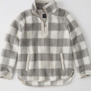 Abercrombie Plaid Sherpa Quarter-zip